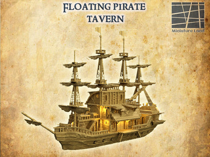 Floating Pirate Tavern- Tabletop Terrain