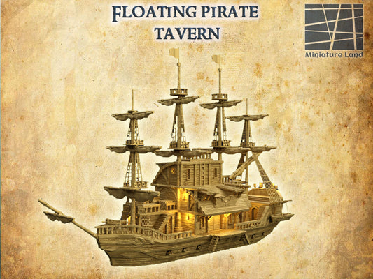 Floating Pirate Tavern- Tabletop Terrain