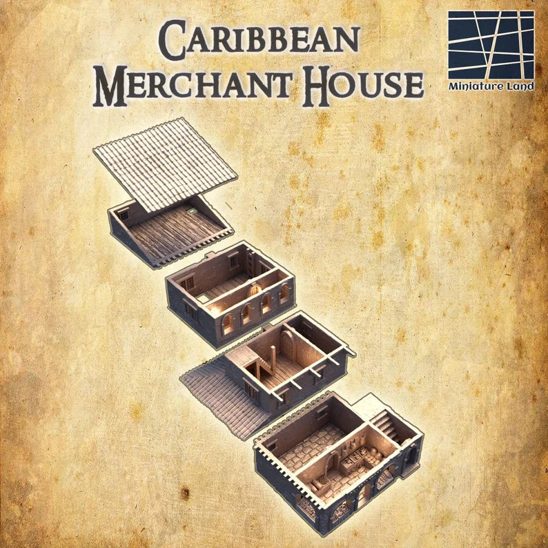 Caribbean Market House - Tabletop Terrain - Pirate Terrain