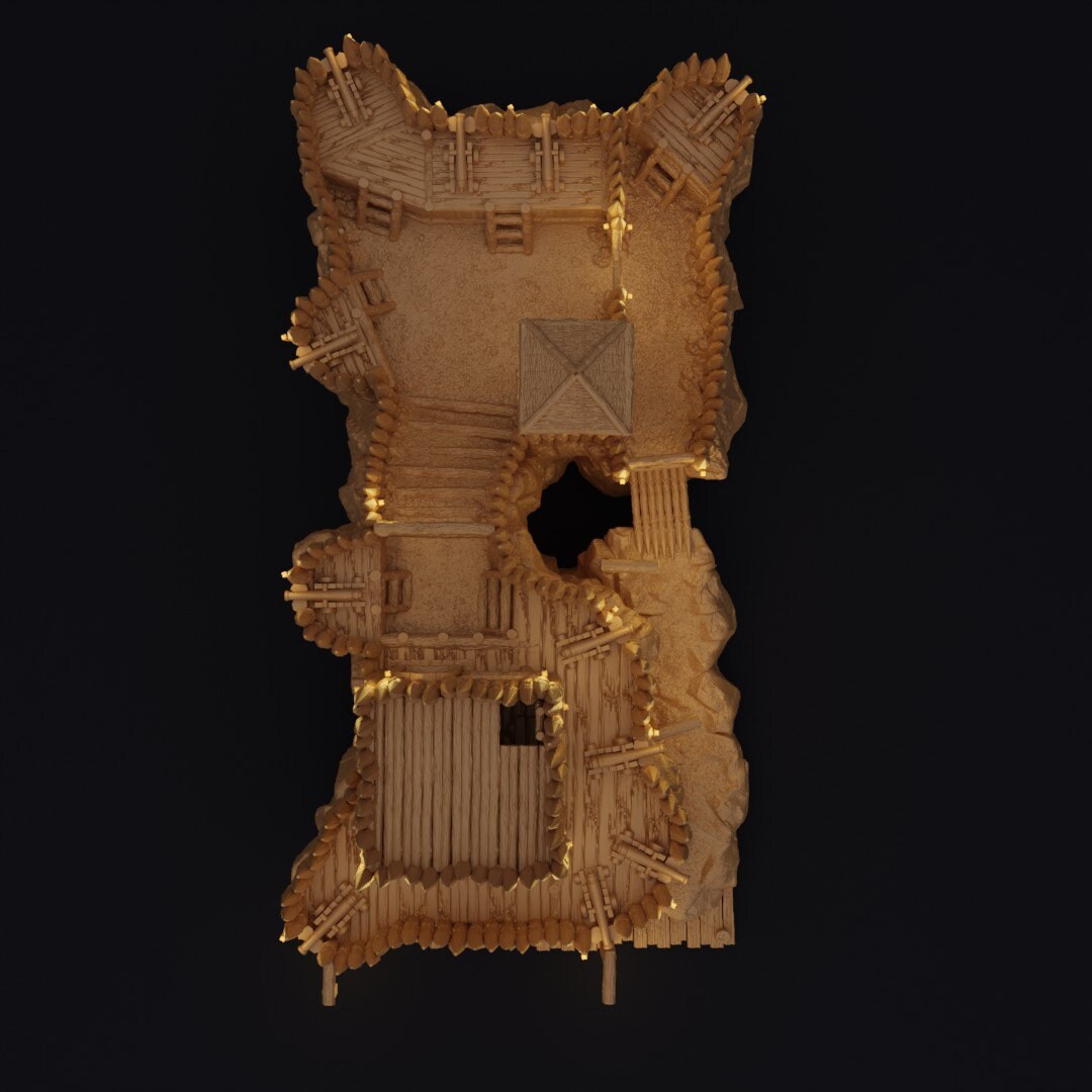 Small Pirate Fort Terrain, Pirate Fort Terrain for DnD, Dungeons and Dragons Pirate Terrain