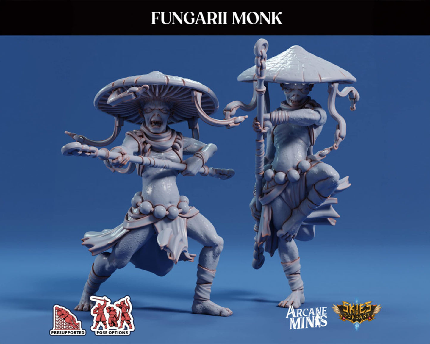 Fungarii Monks | Arcane Minis | Fantasy Miniatures | Myconid