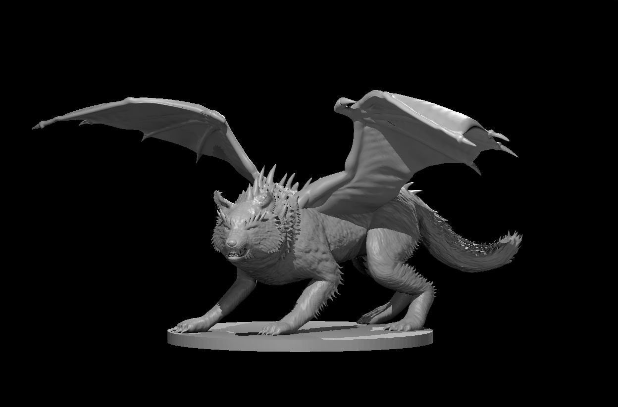 Draconic Wolf | Wargame Miniature | Tabletop RPG Mini