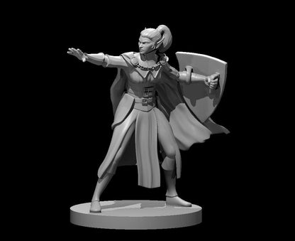 Elf Female Warlock with Shield | Wargame Miniature