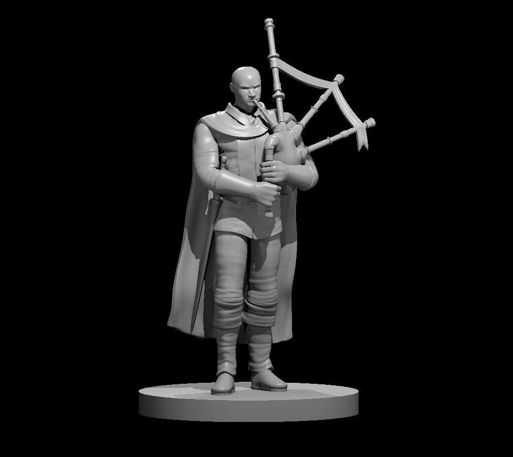 Goliath Male Bard with Bagpipes | Tabletop Miniature