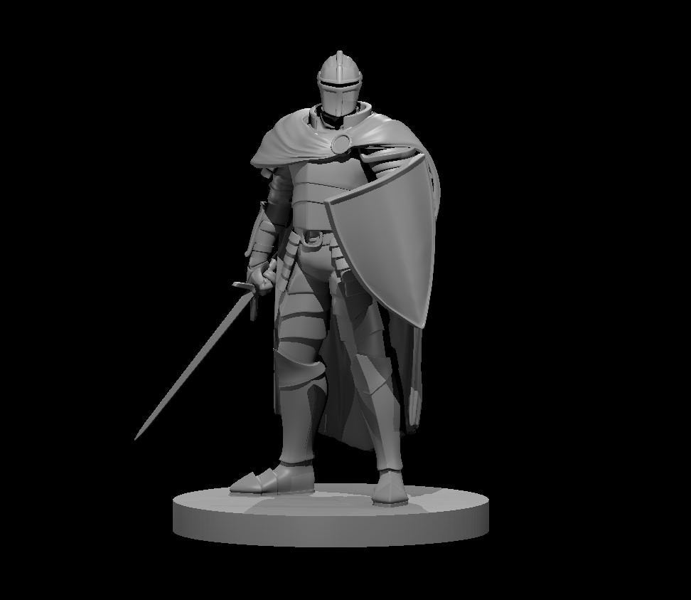 Human Male Fighter | Adventurer Mini | Tabletop Miniatures