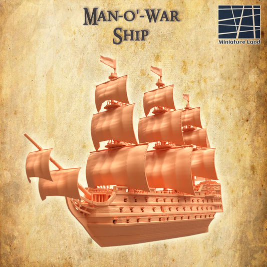 Man-O'-War Ship - Tabletop Terrain
