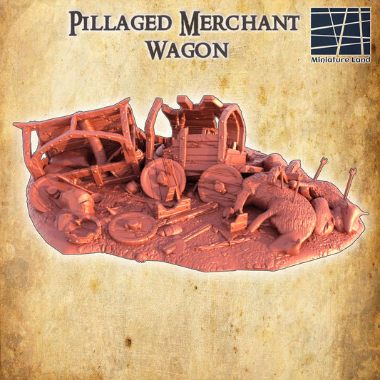 Pillaged Merchant Wagon - Tabletop Terrain