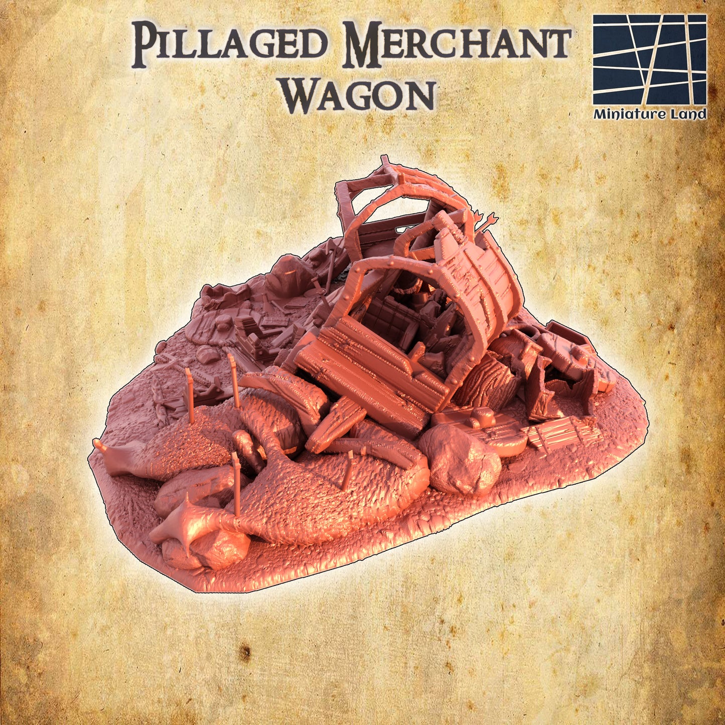 Pillaged Merchant Wagon - Tabletop Terrain