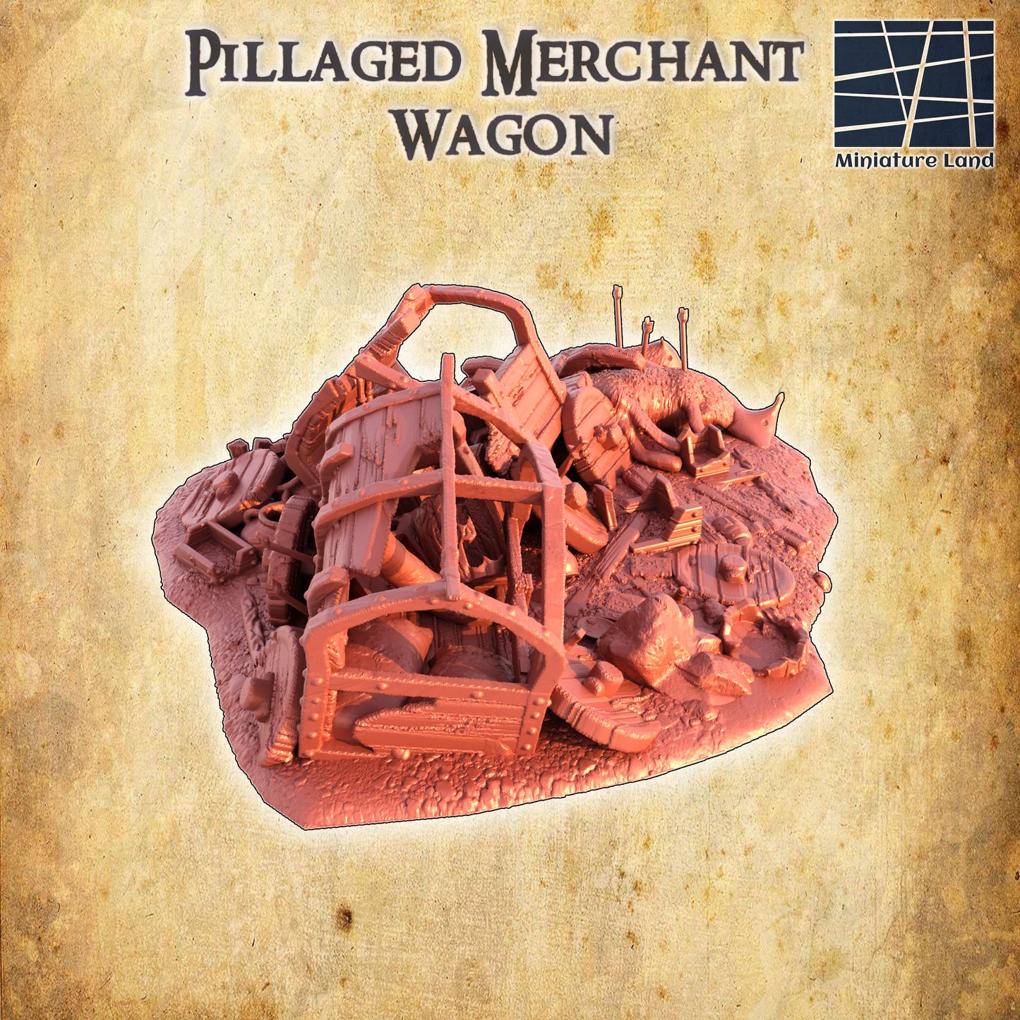 Pillaged Merchant Wagon - Tabletop Terrain