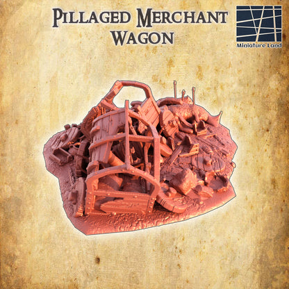 Pillaged Merchant Wagon - Tabletop Terrain