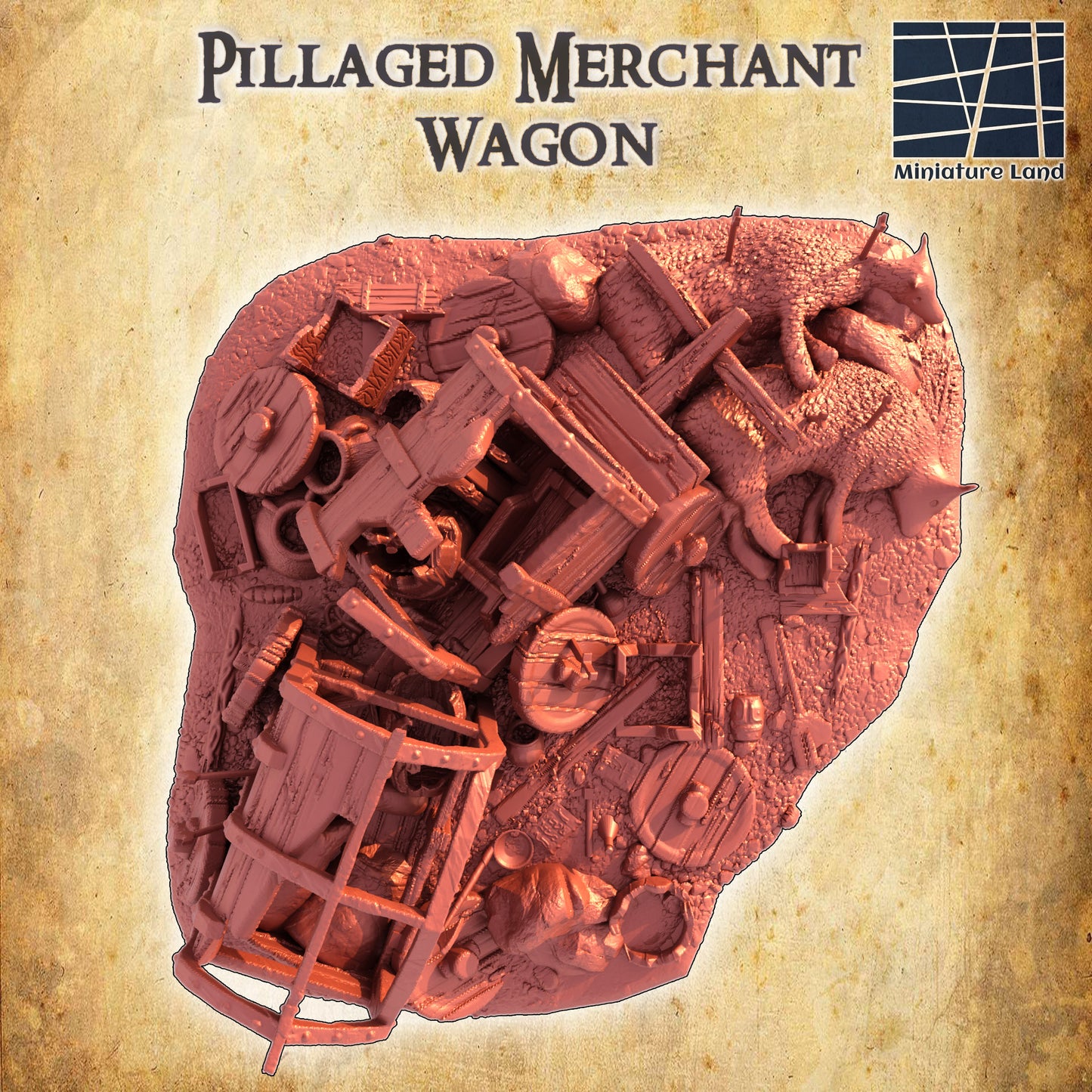 Pillaged Merchant Wagon - Tabletop Terrain