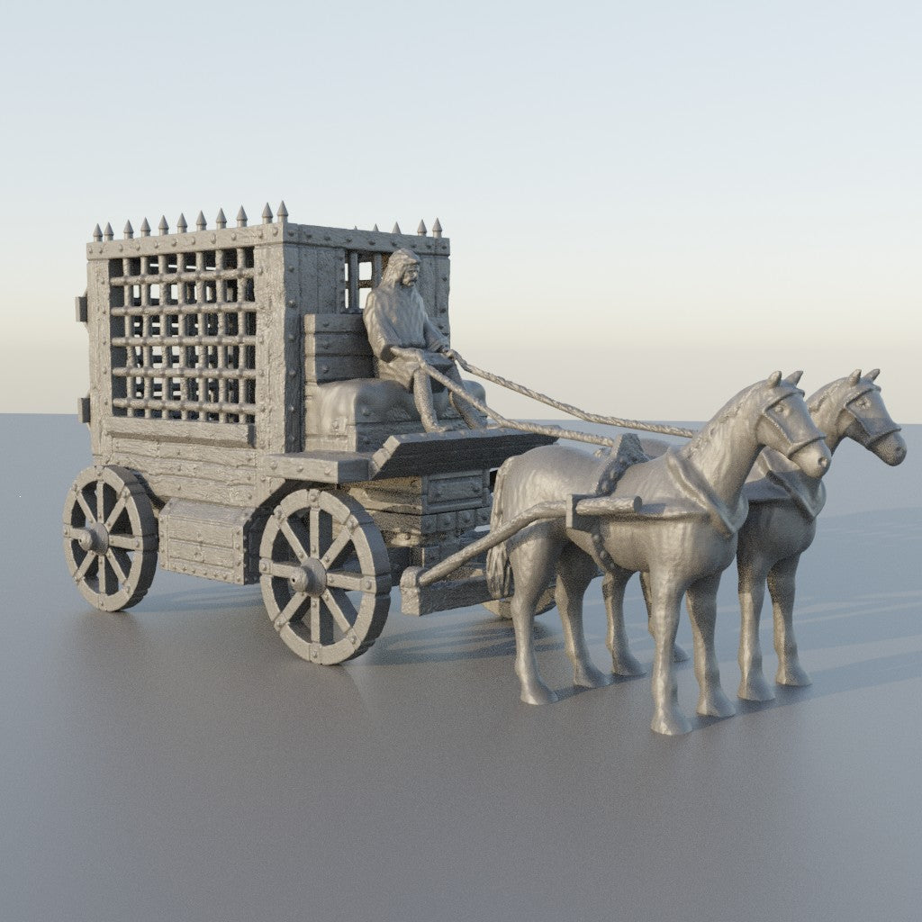 Medieval Prisoner Carriage - Tabletop Terrain