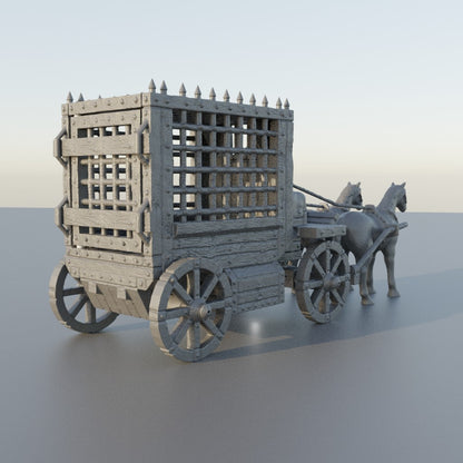 Medieval Prisoner Carriage - Tabletop Terrain