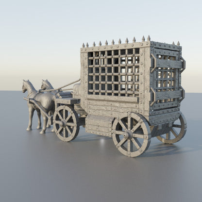 Medieval Prisoner Carriage - Tabletop Terrain