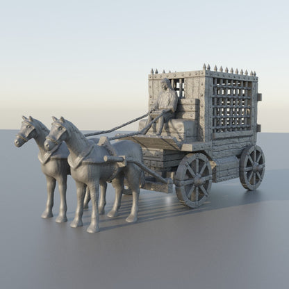 Medieval Prisoner Carriage - Tabletop Terrain