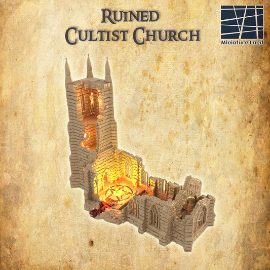 Ruined Cultist Church - Tabletop Terrain