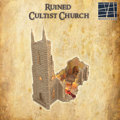 Ruined Cultist Church - Tabletop Terrain
