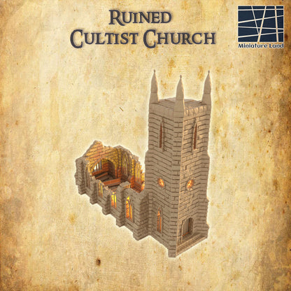 Ruined Cultist Church - Tabletop Terrain