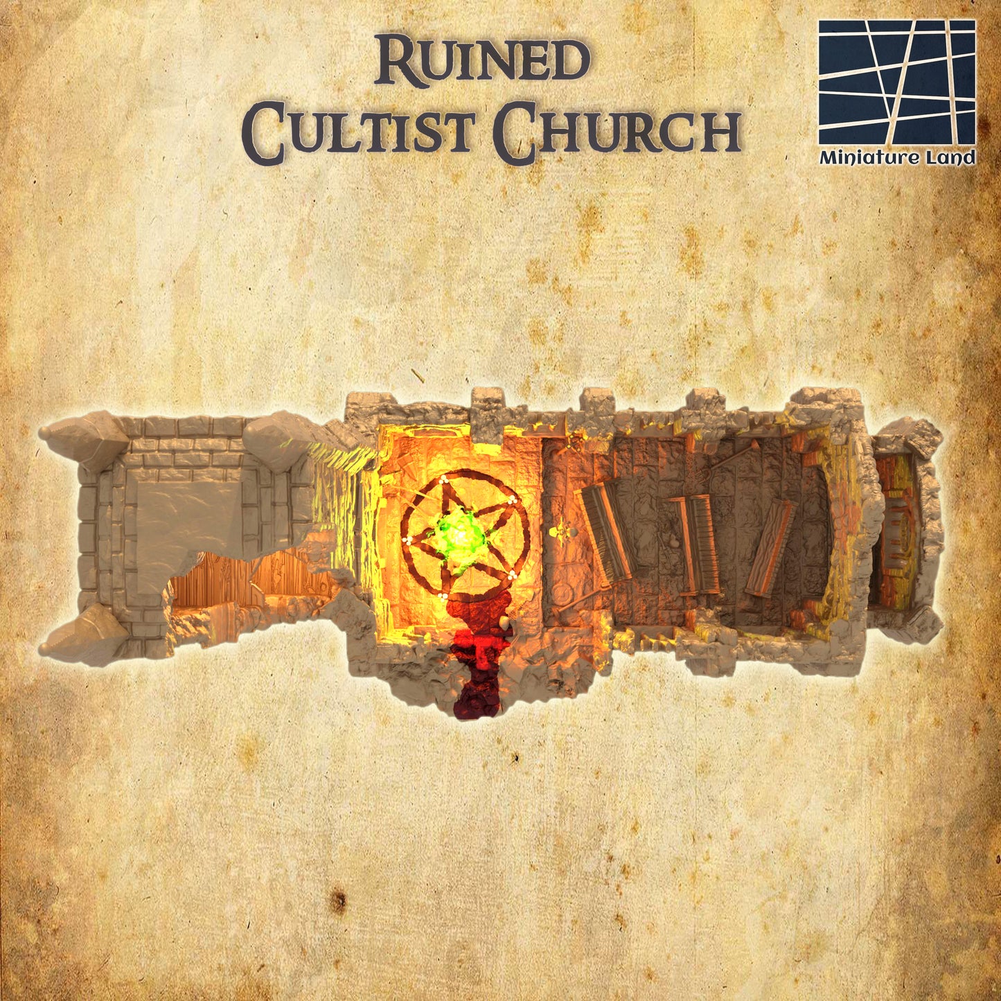 Ruined Cultist Church - Tabletop Terrain