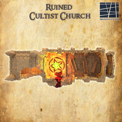 Ruined Cultist Church - Tabletop Terrain
