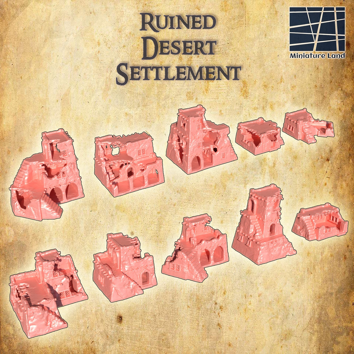 Ruined Desert Settlement - Tabletop Terrain