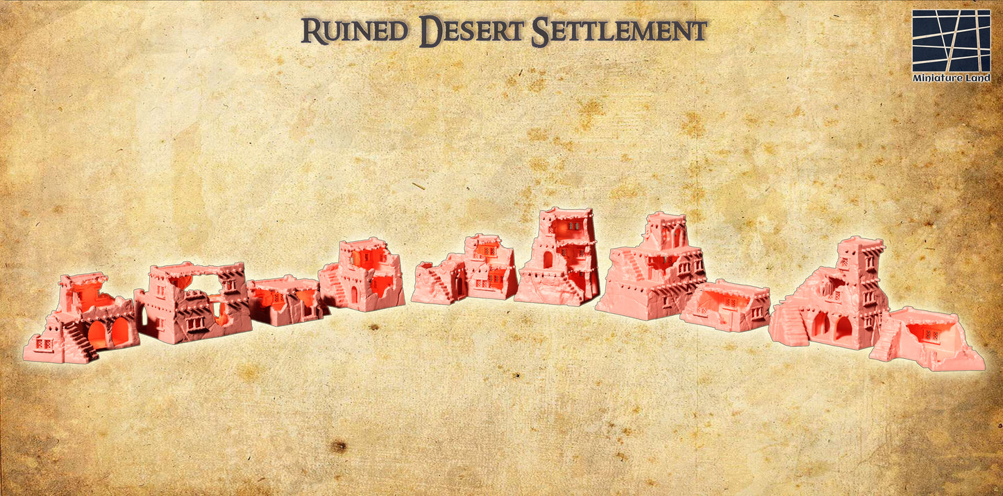 Ruined Desert Settlement - Tabletop Terrain