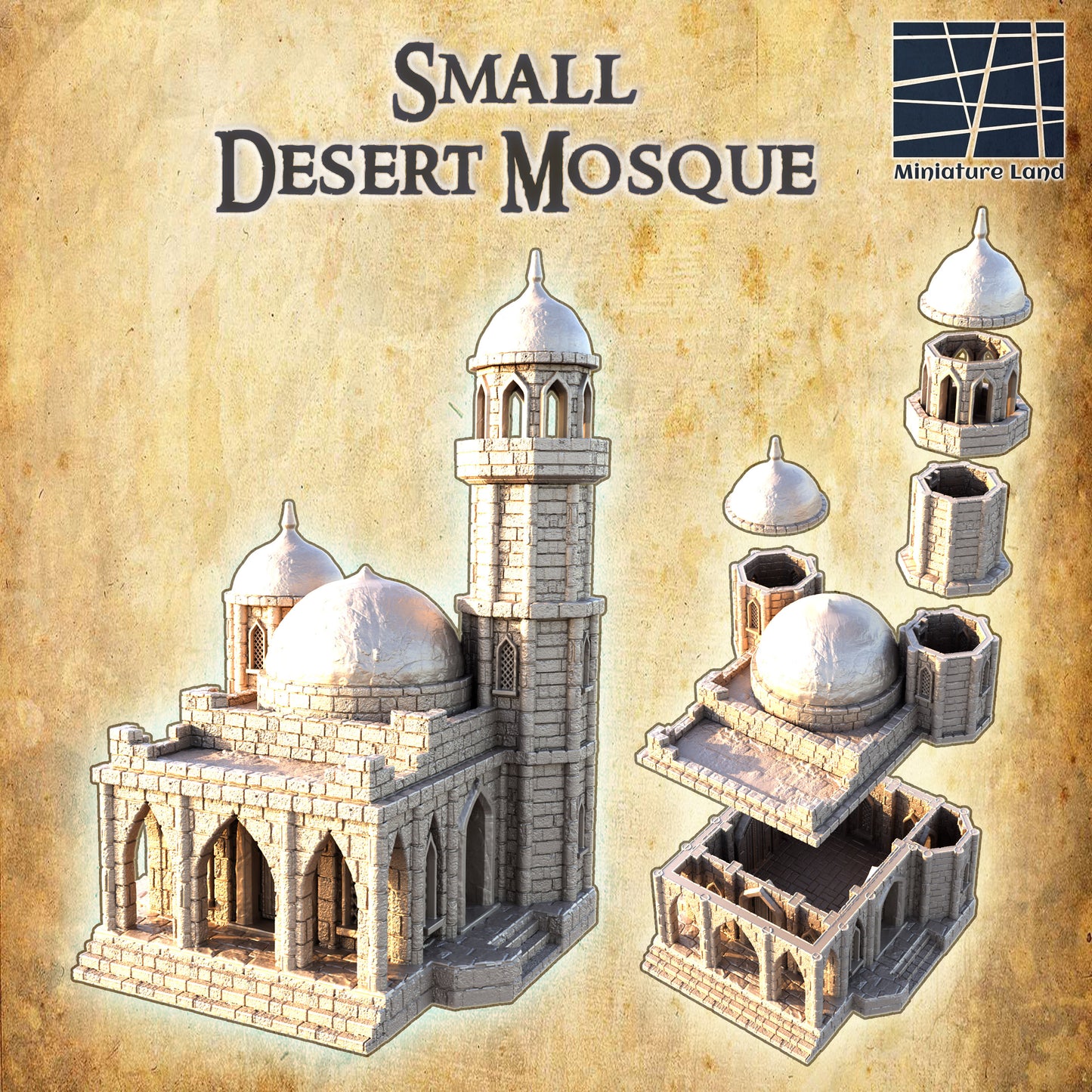 Small Desert Mosque - Tabletop Terrain