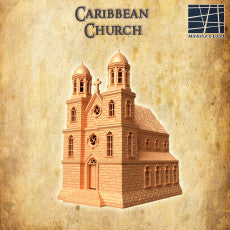 Caribbean Church - Tabletop Terrain - DnD Terrain | Miniatureland