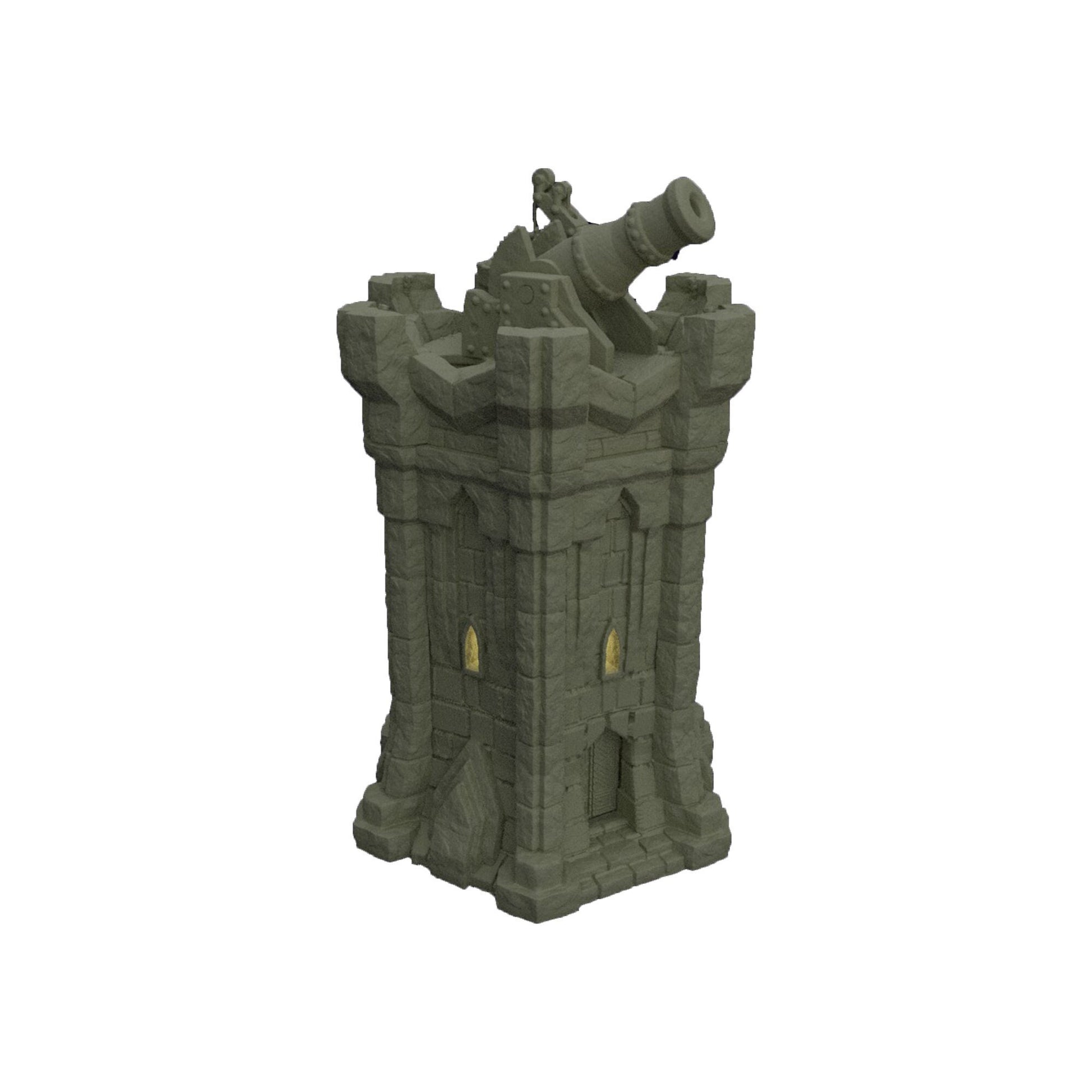 Dwarf Bombardment Tower Terrain for Dungeons and Dragons, DnD Dwarven Terrain Tower, Dwarven Cannon Tower