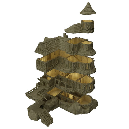 Cultist Manor Terrain for Dungeons and Dragons, Medieval Manor Terrain, DnD Miniature Terrain