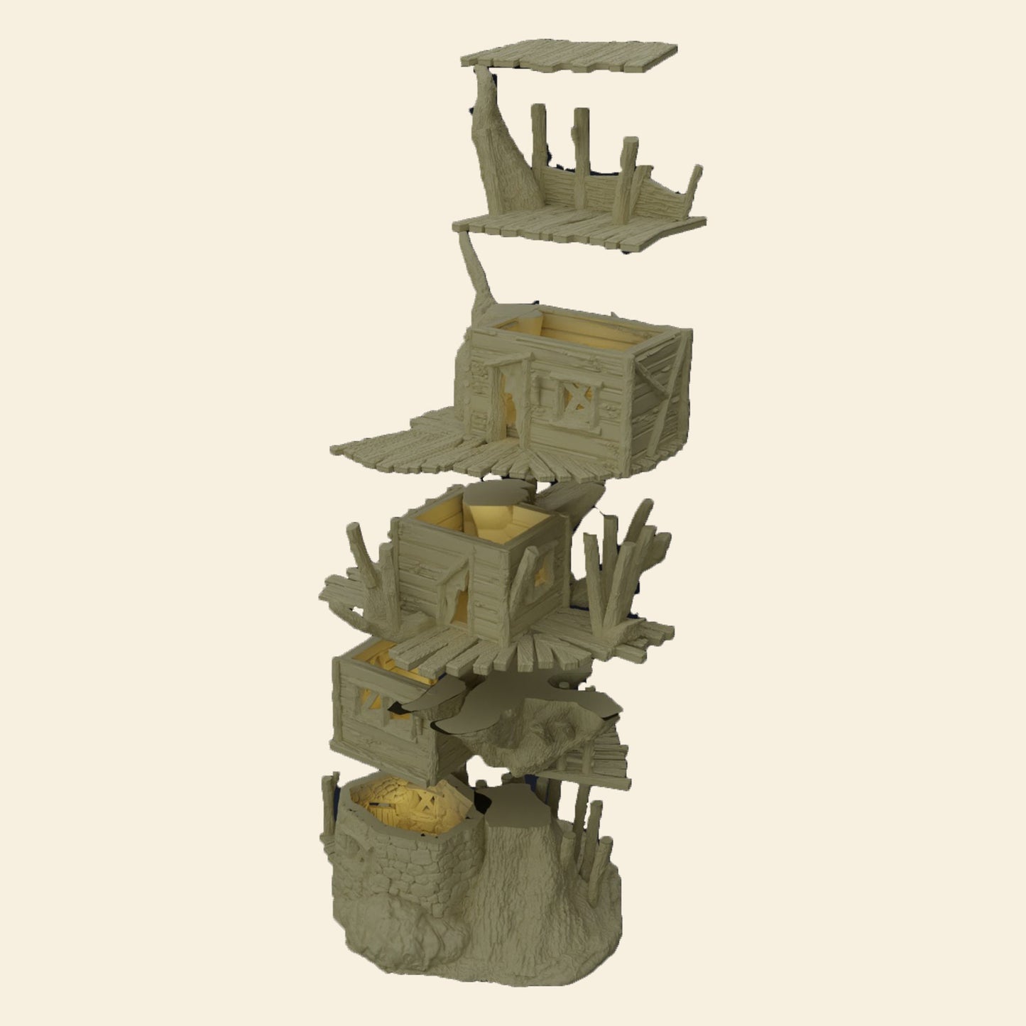 Tree Hovel Terrain for DnD, Treehouse DnD Terrain, Dungeons and Dragons Forest Terrain