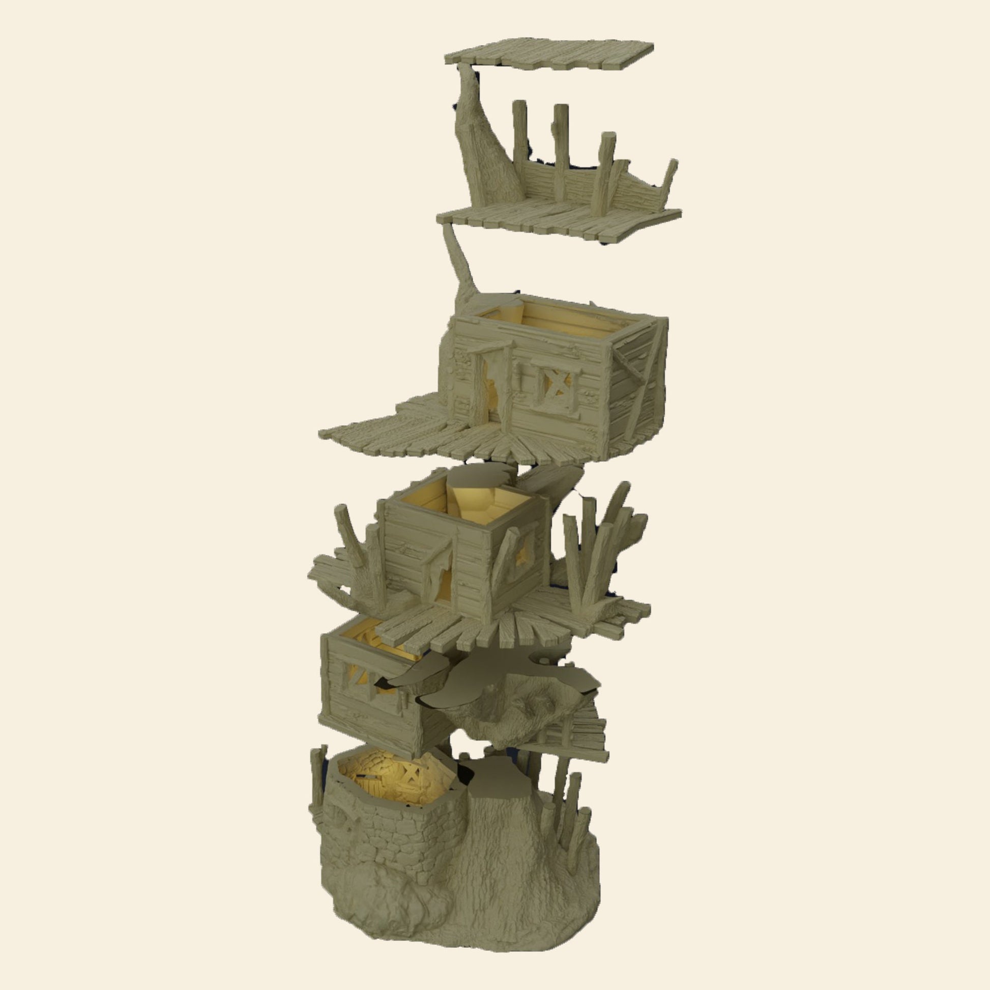 Tree Hovel Terrain for DnD, Treehouse DnD Terrain, Dungeons and Dragons Forest Terrain