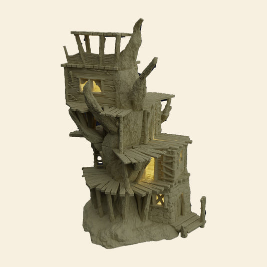 Tree Hovel Terrain for DnD, Treehouse DnD Terrain, Dungeons and Dragons Forest Terrain