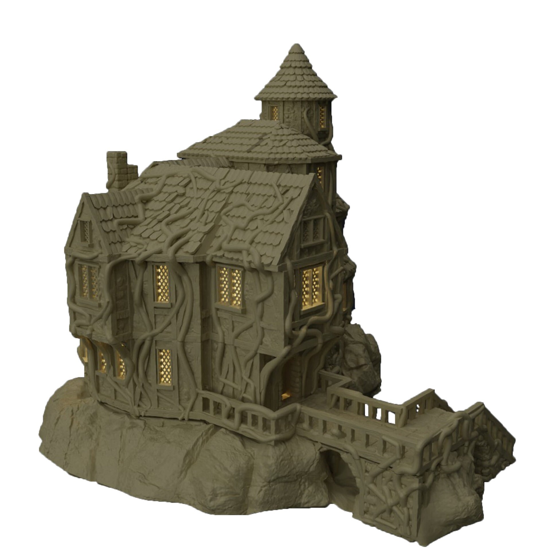 Cultist Manor Terrain for Dungeons and Dragons, Medieval Manor Terrain, DnD Miniature Terrain