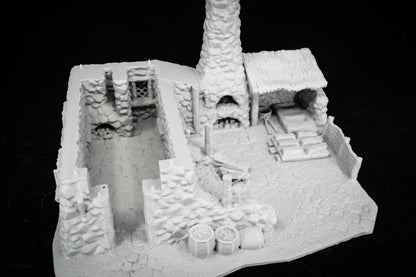 Blacksmith house DnD Terrain, DnD miniature terrain, Blacksmith forge Terrain for 28mm miniatures