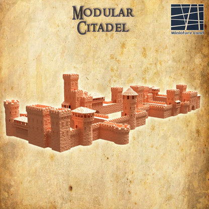 DnD Modular Citadel Mega Terrain, DnD Medieval Walled City (28mm), MiniatureLand