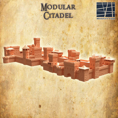 DnD Modular Citadel Mega Terrain, DnD Medieval Walled City (28mm), MiniatureLand