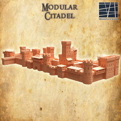 DnD Modular Citadel Mega Terrain, DnD Medieval Walled City (28mm), MiniatureLand