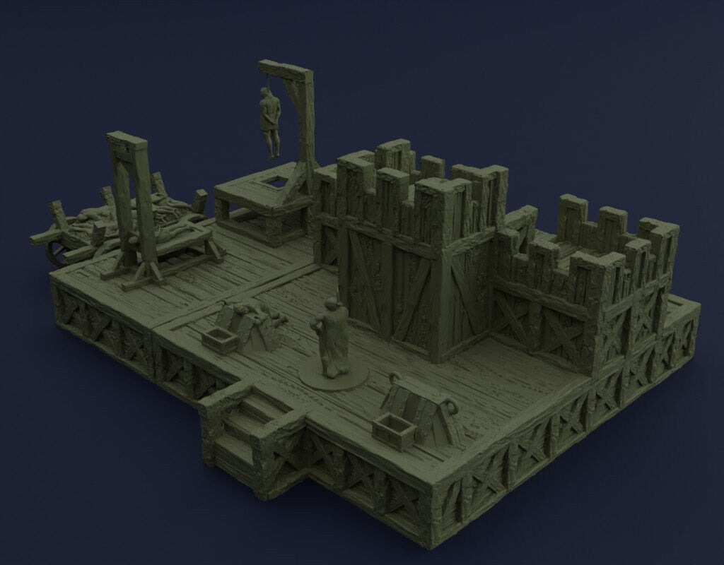 Execution Platform, DnD Execution Grounds Terrain, Includes Resin Miniature, MiniatureLand