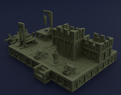 Execution Platform, DnD Execution Grounds Terrain, Includes Resin Miniature, MiniatureLand