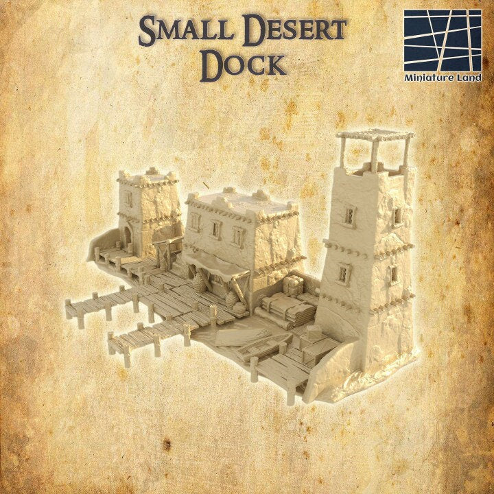 Small Desert Dock, Desert DnD Terrain, DnD Miniature Terrain, Miniatureland