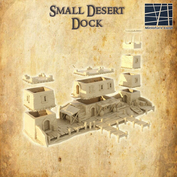 Small Desert Dock, Desert DnD Terrain, DnD Miniature Terrain, Miniatureland